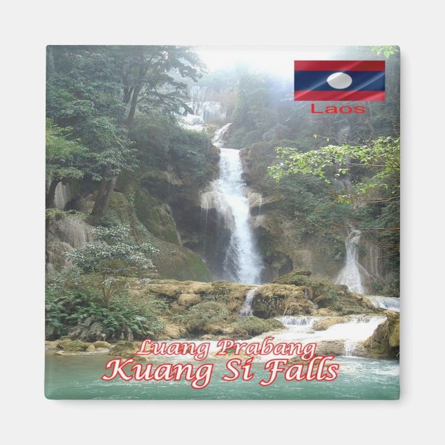 zLA009 KUANG SI FALLS Luang Prabang, Laos, Fridge Magnet (Front)