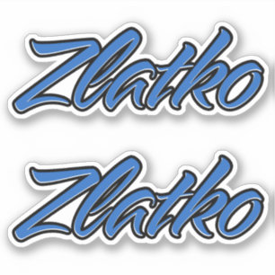 Zlatko name blue sticker embroiderset