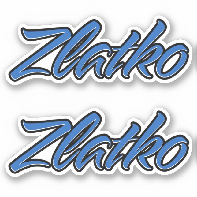 Zlatko name blue sticker embroiderset (Front)