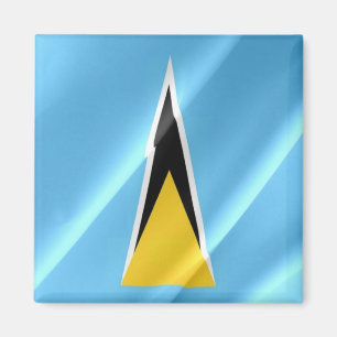 zLC002 SAINT LUCIA, Waving FLAG, America, Fridge Magnet
