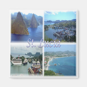 zLC003 SAINT LUCIA, Mosaic, America, Fridge Magnet