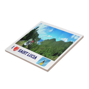 zLC004 SAINT LUCIA I Love, America, Tile