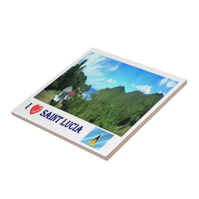 zLC004 SAINT LUCIA I Love, America, Tile (Side)