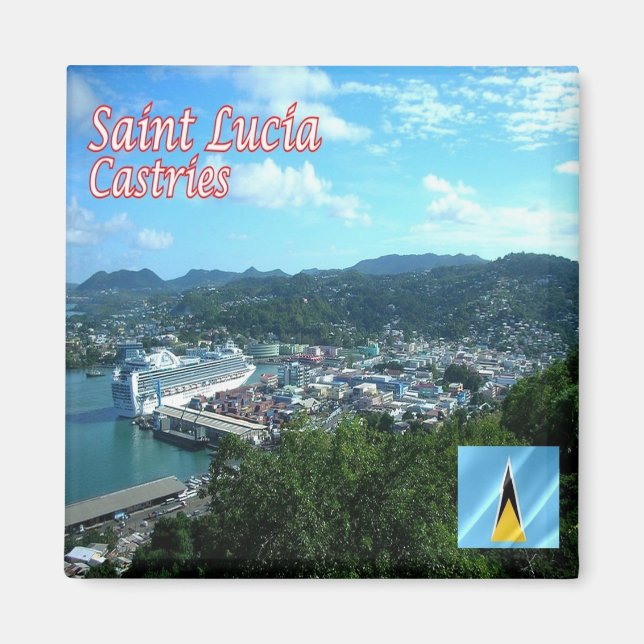 zLC007 CASTRIES, Saint Lucia, America, Fridge Magnet (Front)