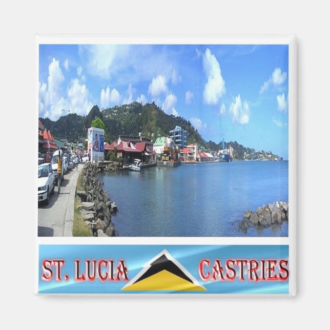 zLC008 CASTRIES, Harbour, Saint Lucia, Fridge Magnet (Front)