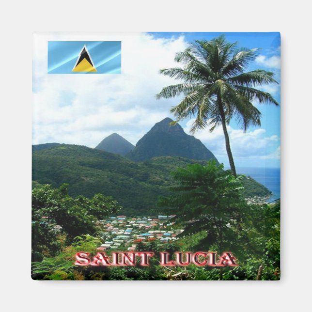 zLC012 SAINT LUCIA, Panorama, America, Fridge Magnet (Front)