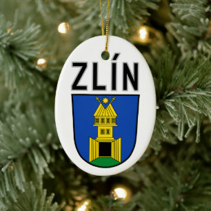 Zlín coat of arms, Czech Republic Ceramic Tree Decoration