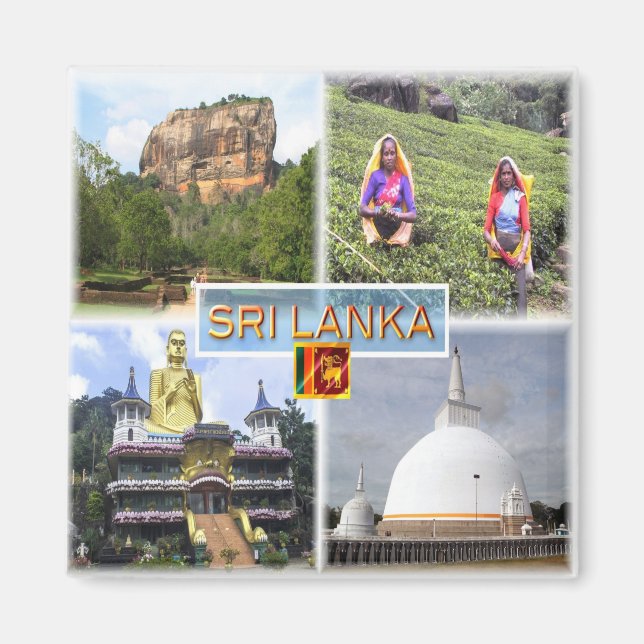 zLK003 SIGIRIJA, GOLDEN TEMPLE, Sri Lanka, Fridge Magnet (Front)