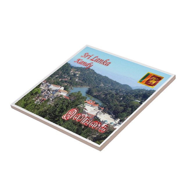 zLK010 KANDY LAKE, Sri Lanka, Asia, Tile (Side)