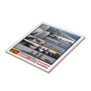 zLK012 COLOMBO collage, Sri Lanka, Asia, Tile