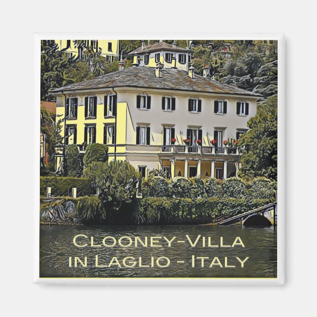 zLMD116 CLOONEY-VILLA Laglio Lake Como, Fridge Magnet (Front)