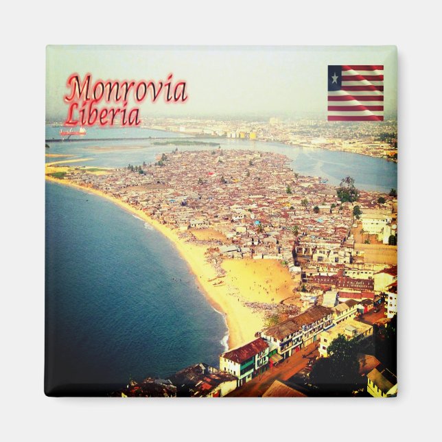 zLR004 MONROVIA, Panorama, Liberia, Africa, Fridge Magnet (Front)