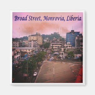 zLR007 MONROVIA, Broad Street, Liberia, Fridge Magnet