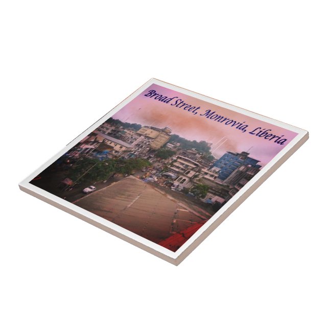 zLR007 MONROVIA, Broad Street, Liberia, Tile (Side)