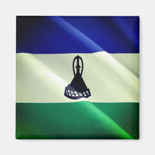 zLS002 LESOTHO, Waving Flag, Africa, Fridge Magnet