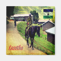 zLS003 LESOTHO, Basotho Blanket, Africa, Fridge
