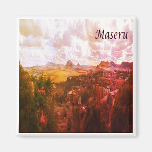 zLS010 MASERU, Panorama, Lesotho, Africa, Fridge Magnet