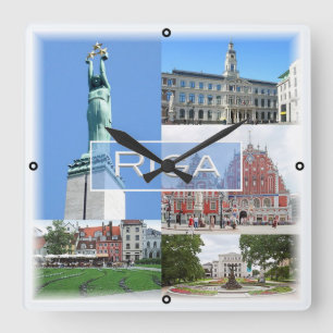 zLV004 RIGA, Republika of Latvia, Europe, Square Wall Clock