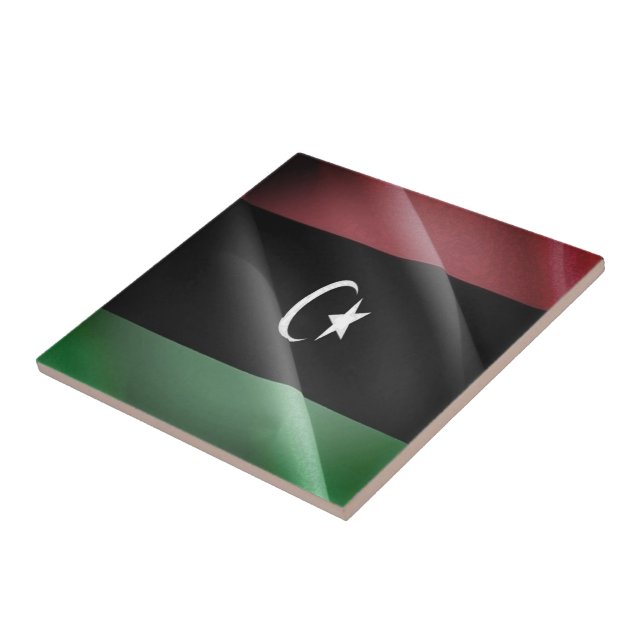zLY002 LIBYA, Waving Flag Lebanese, Africa, Tile (Side)