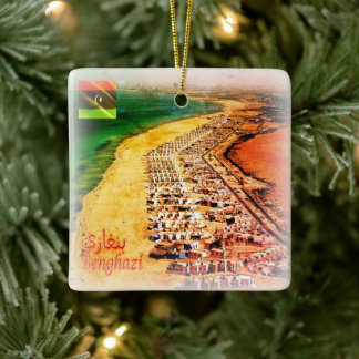 ZLY005 BENGHAZI, Beach, Libya, Africa, fridge Cer Ceramic Ornament