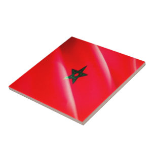zMA002 MOROCCO, Waving Flag, Africa, Tile