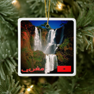 zMA006 MOROCCO, d'Ouzoud Falls, Africa, Ceramic Ornament