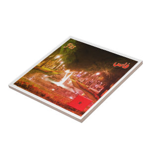 zMA008 FEZ by Night, Morocco, Africa, Tile