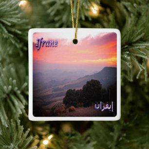 zMA009 IFRANE, Landscape, Morocco, Africa, Ceramic Ornament