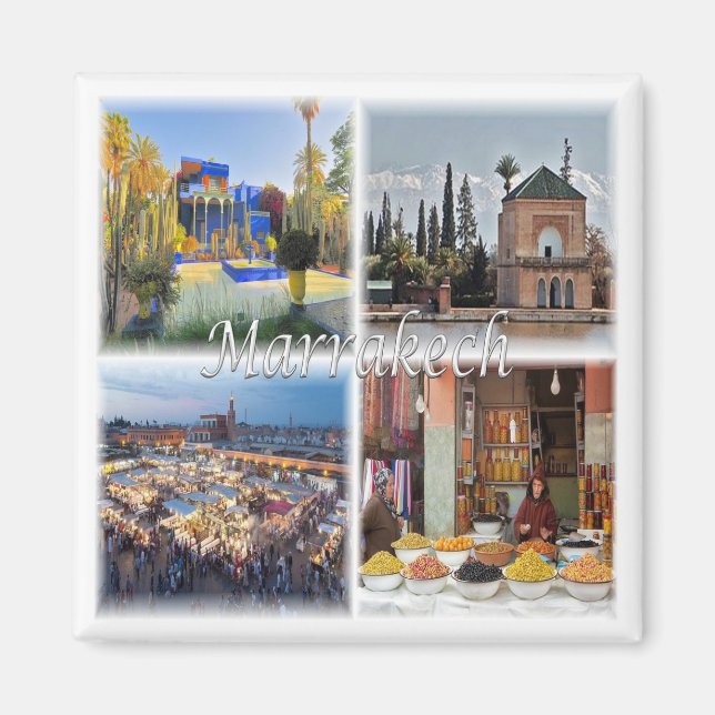 zMA017  MARRAKECH mosaic, Morocco, Africa, Fridge Magnet (Front)