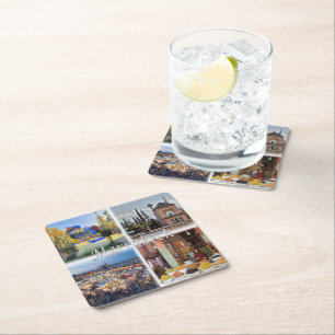 zMA017  MARRAKECH mosaic, Morocco, Africa, Square Paper Coaster