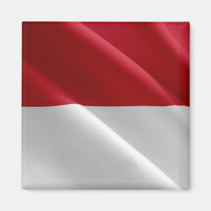zMC002 MONEGASQUE wavig FLAG, Principality Monaco, Magnet