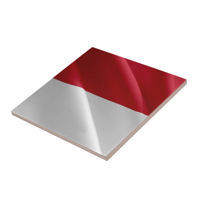 zMC002 MONEGASQUE wavig FLAG, Principality Monaco, Tile (Side)