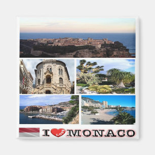 zMC033 MONACO collage "I Love", Fridge Magnet