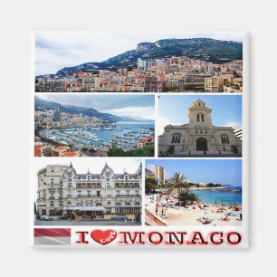 zMC037 MONACO collage "I Love", Fridge Magnet