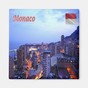 zMC039 MONACO BY NIGHT, Fridge Magnet