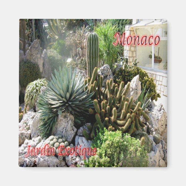 zMC046 EXOTIC GARDEN, Monaco, Fridge Magnet (Front)