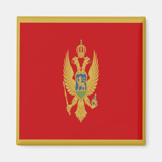 zME001 Montenegrin FLAG, Montenegro, Fridge Magnet (Front)