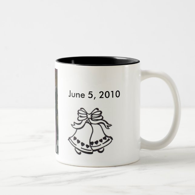 zme and danny, wedding-bells-with-... - Customised Two-Tone Coffee Mug (Right)