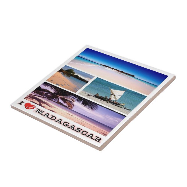 zMG012 MADAGASCAR I Love, Mosaic, Africa, Tile (Side)