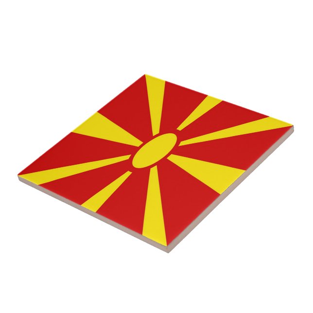 zMK001 North Macedonian FLAG, Macedonia, Tile (Side)