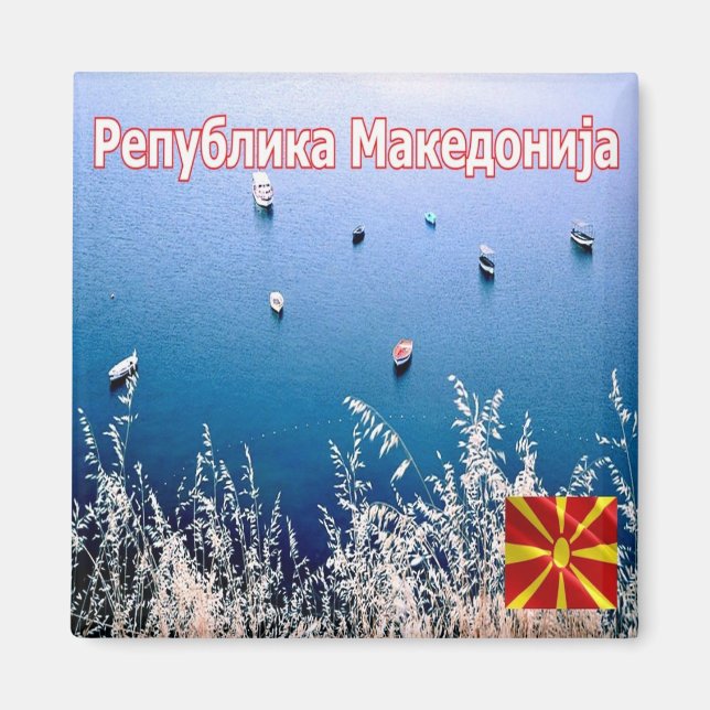 zMK010 Lake OHRID, North Macedonia, Fridge Magnet (Front)