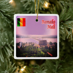zML003 MALI, Bamako Bridge, Africa, Ceramic Ornament