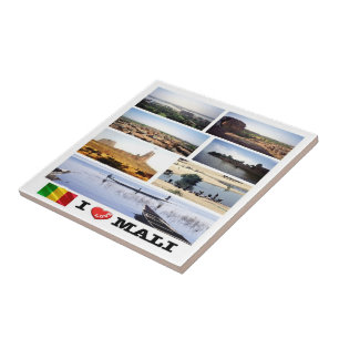 zML012 MALI I Love, Mosaic, Africa, Tile
