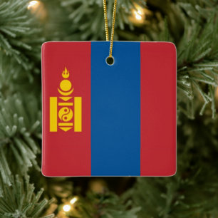 zMN001 Mongolian FLAG Mongolia, Ceramic Ornament