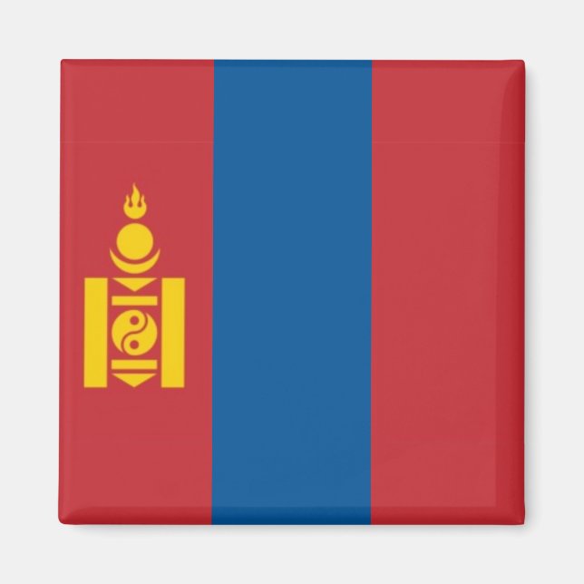 zMN001 Mongolian FLAG Mongolia, Fridge Magnet (Front)