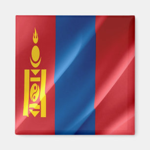 zMN002 waving Mongolian FLAG Mongolia,  Magnet