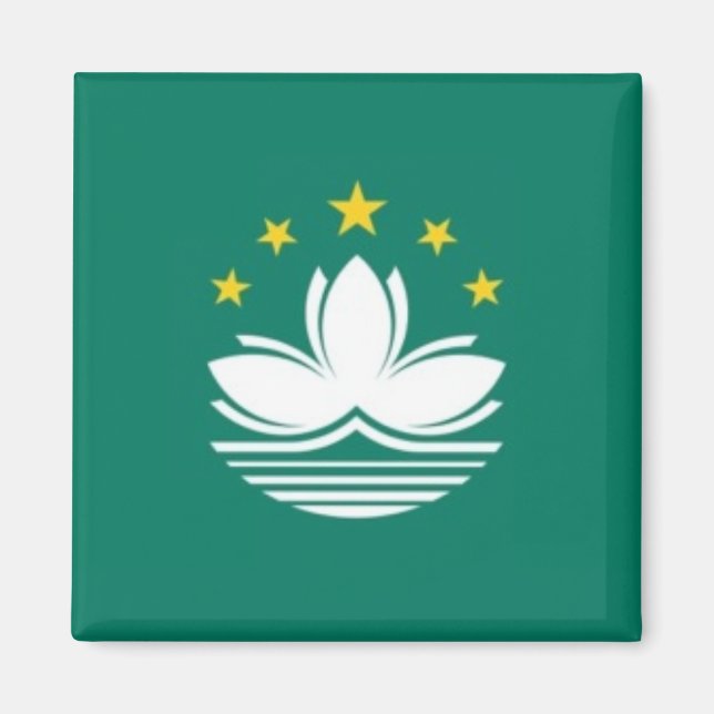 zMO001 Macaense FLAG Macau or Macao, Fridge Magnet (Front)