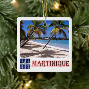 zMQ005 MARTINIQUE, LES SALINES Beach, Ceramic Ornament