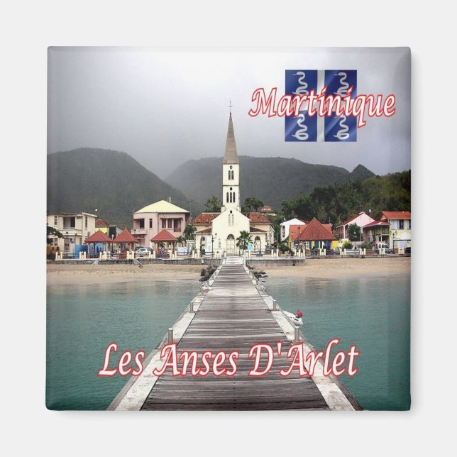 zMQ007 LES ANSES D'ARLET, Martinique, Fridge Magnet (Front)