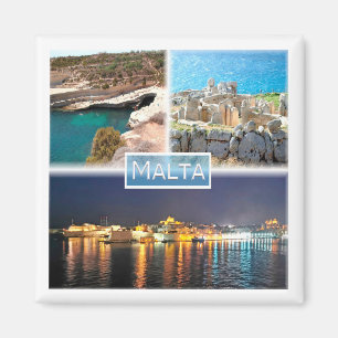 zMT003 PETER D POOL MNAJDRA BY NIGHT Malta, Fridge Magnet